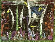 Paul Klee landskap med  gula faglar France oil painting artist